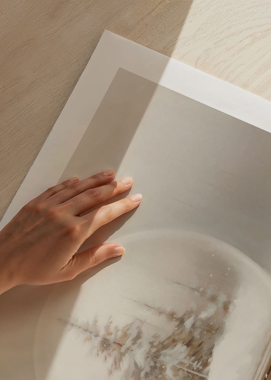 A poster that captures the stillness of winter in a beautiful snow globe-12