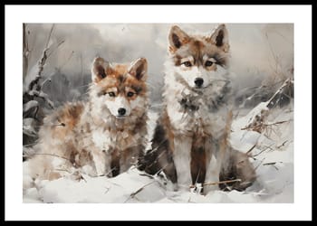 Poster Snowbound Wolf Siblings