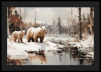 En poster som fångar två björnars kraftfulla närvaro i ett stilla vinterlandskap -4