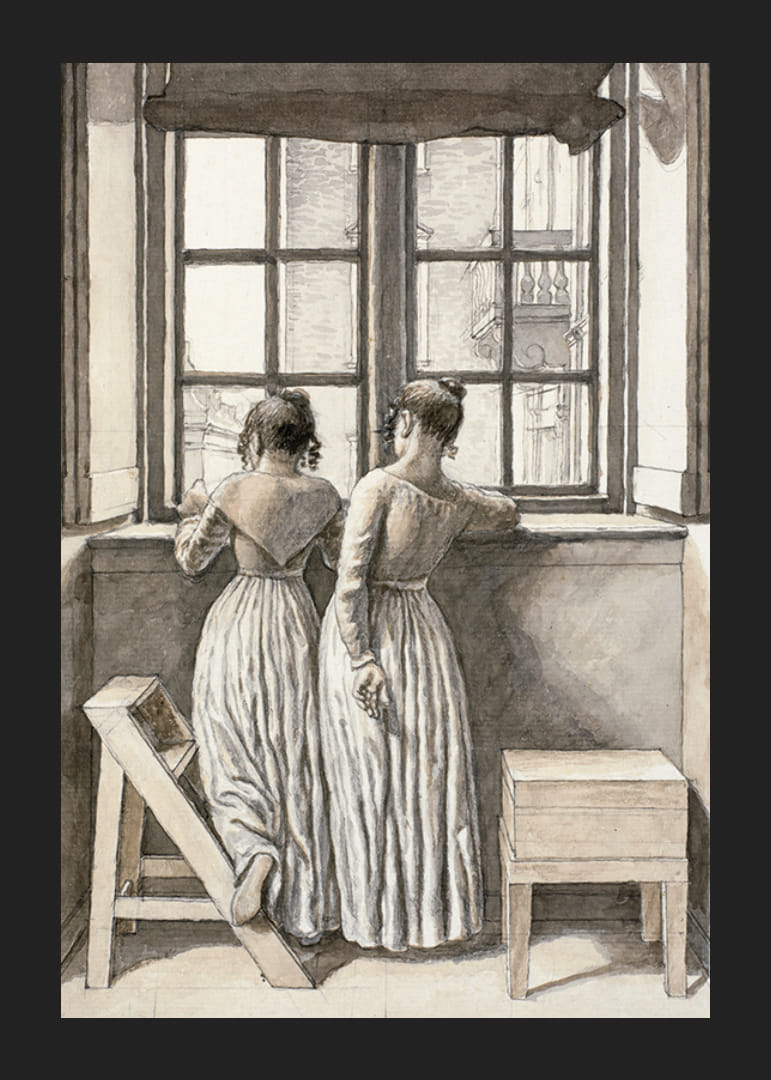 Pri okne v umelcovom štúdiu Christoffer Wilhelm Eckersberg-12