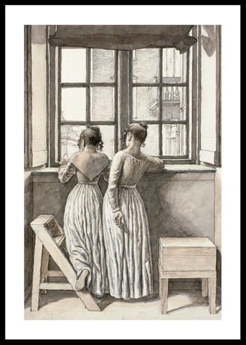 Poster At A Window In The Artists Studio By Christoffer Wilhelm Eckersberg