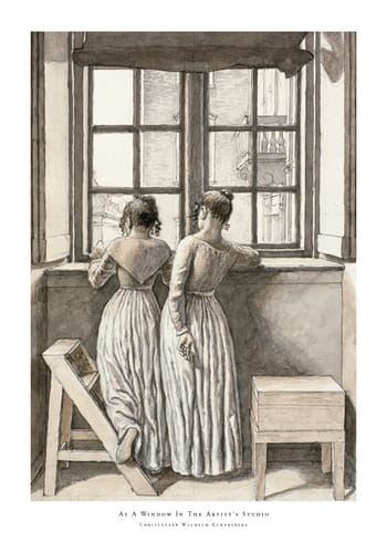 Poster At A Window In The Artists Studio By Christoffer Wilhelm Eckersberg