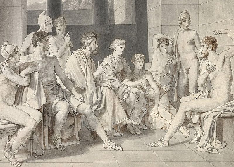 Odyseus s Alkinoom rozpráva o svojom živote Christoffer Wilhelm Eckersberg-12