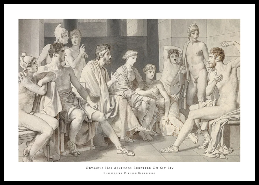 Odysseus at Alcinous's Tells of His Life By Christoffer Wilhelm Eckersberg-12