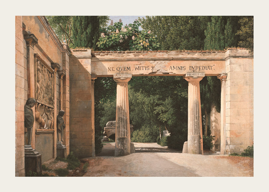 Kilátás a Villa Borghese kertjére Rómában – Christoffer Wilhelm Eckersberg-12