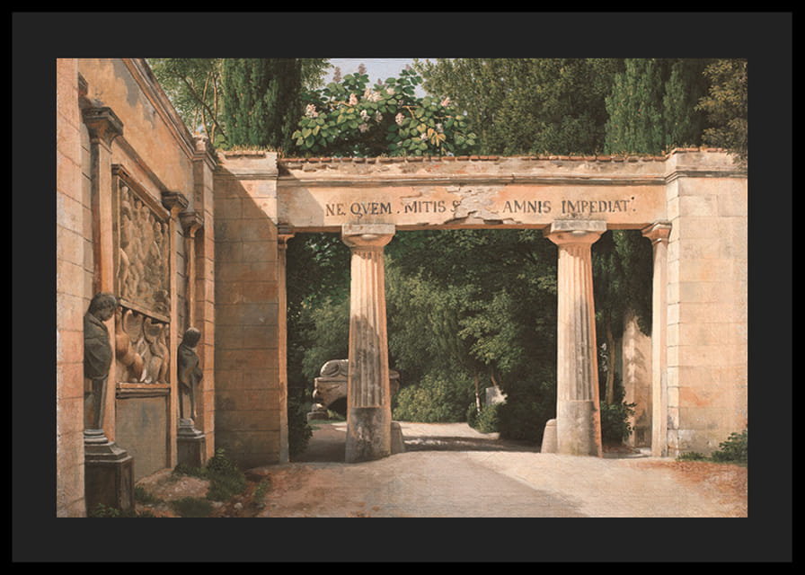 Kilátás a Villa Borghese kertjére Rómában – Christoffer Wilhelm Eckersberg-12