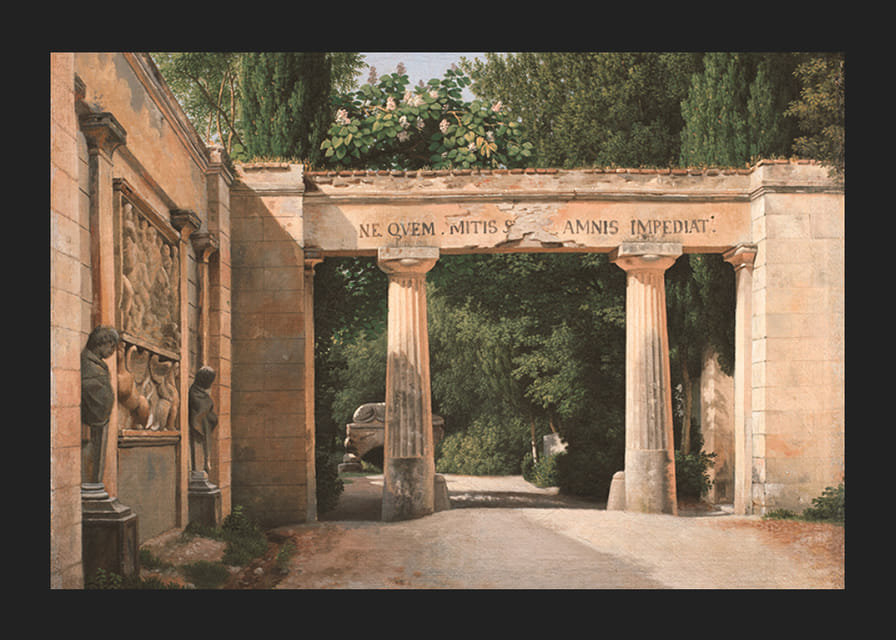 Kilátás a Villa Borghese kertjére Rómában – Christoffer Wilhelm Eckersberg-12