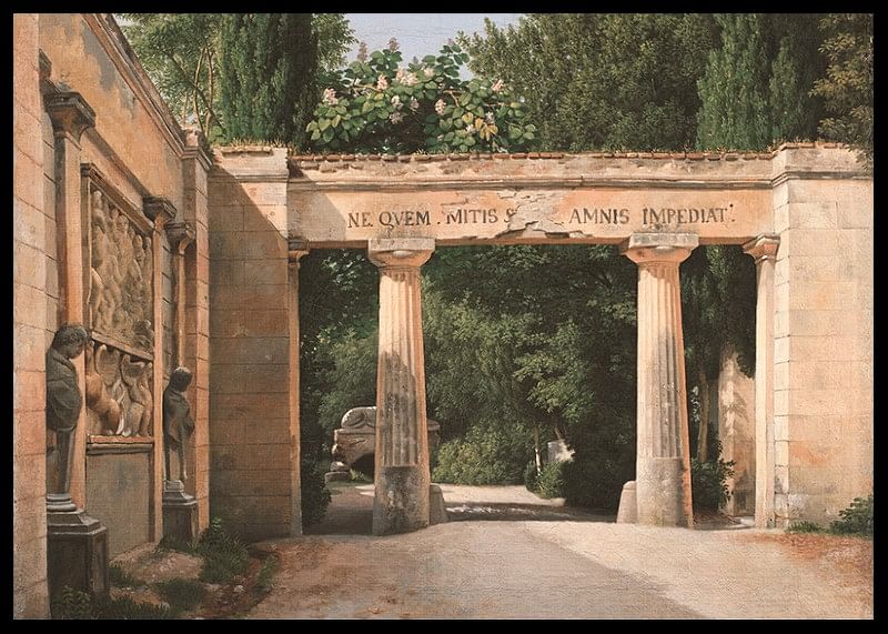 Uitzicht op de tuin van de Villa Borghese in Rome door Christoffer Wilhelm Eckersberg-12