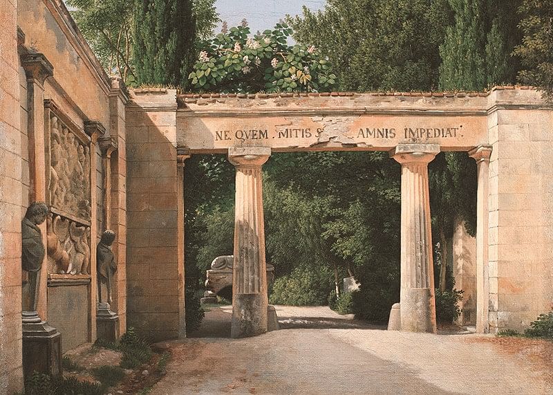 Uitzicht op de tuin van de Villa Borghese in Rome door Christoffer Wilhelm Eckersberg-12