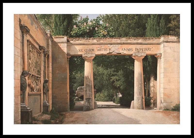 Uitzicht op de tuin van de Villa Borghese in Rome door Christoffer Wilhelm Eckersberg-12