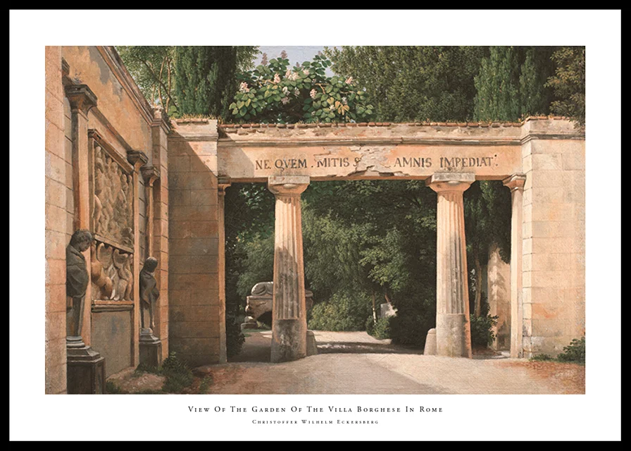View Of The Garden Of The Villa Borghese In Rome By Christoffer Wilhelm Eckersberg-12