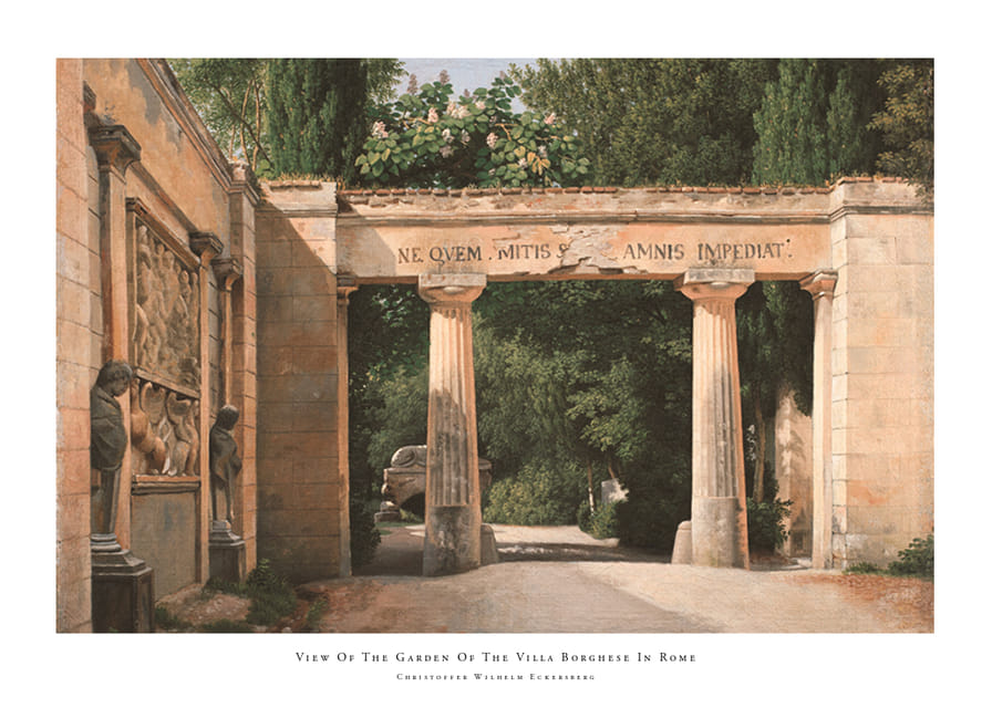 View Of The Garden Of The Villa Borghese In Rome By Christoffer Wilhelm Eckersberg-12