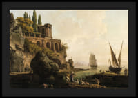 Imaginært landskab, italiensk havnescene af Claude Joseph Vernet-6