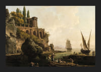 Imaginært landskab, italiensk havnescene af Claude Joseph Vernet-7