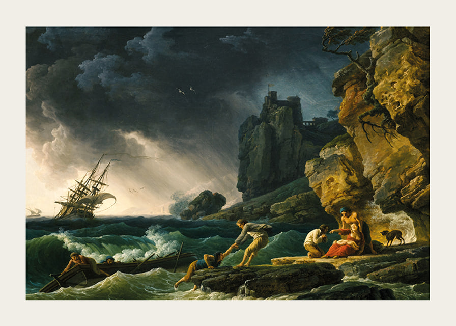 Stormy Seas With Castaways By Claude Joseph Vernet-12