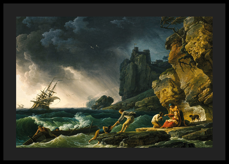 Stormy Seas With Castaways By Claude Joseph Vernet-12