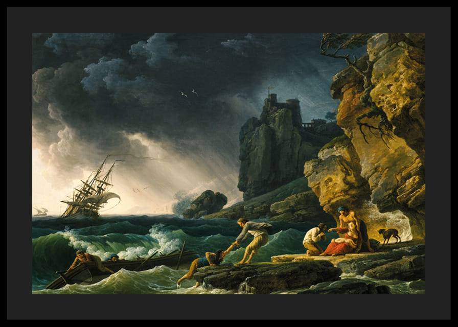 Stormy Seas With Castaways By Claude Joseph Vernet-12