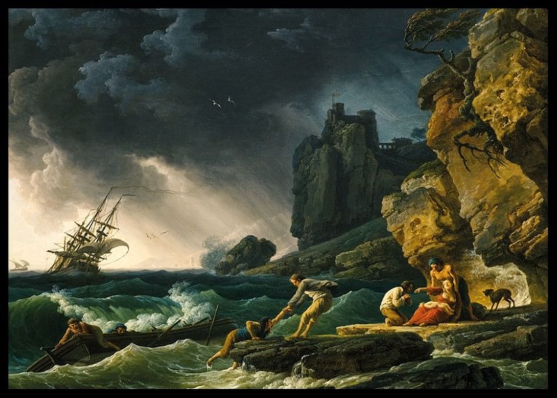 Stormy Seas With Castaways By Claude Joseph Vernet-12