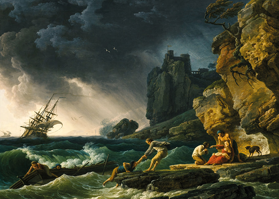 Stormy Seas With Castaways By Claude Joseph Vernet-12