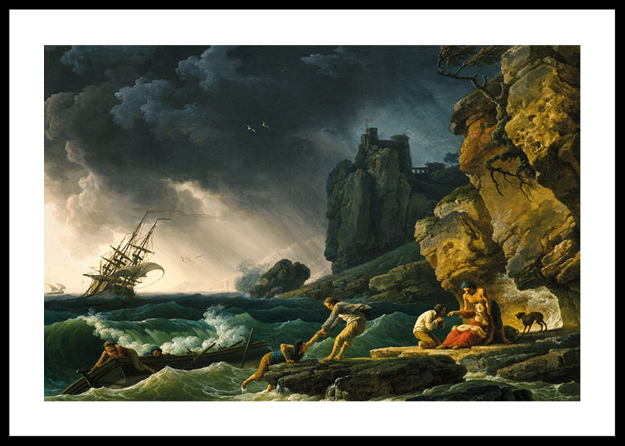 Stormy Seas With Castaways By Claude Joseph Vernet-12