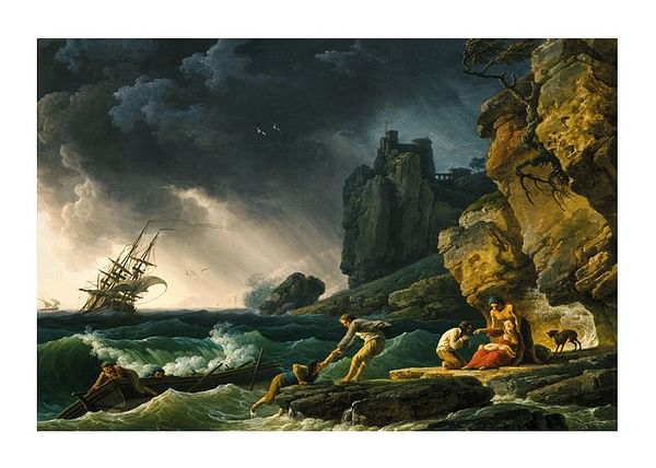 Plagát Stormy Seas With Castaways By Claude Joseph Vernet
