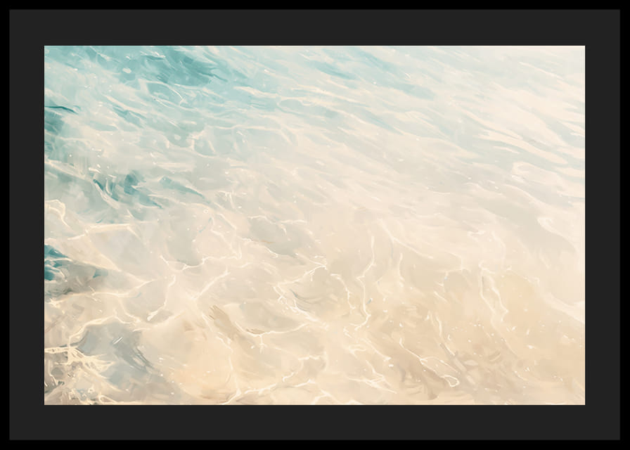 A poster of the sun's reflections on soft ocean waves and light sandy bottom-12