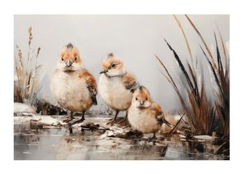 Poster Fluffy Winter Birds