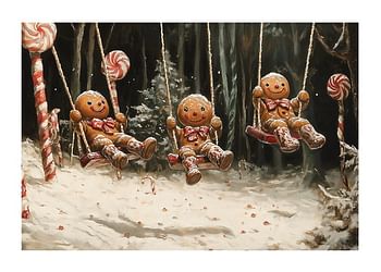 Plakat Sweet Swinging Gingerbread Joy