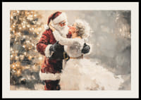  Une affiche romantique où le Père Noël et sa bien-aimée partagent une danse magique devant un sapin de Noël.-2