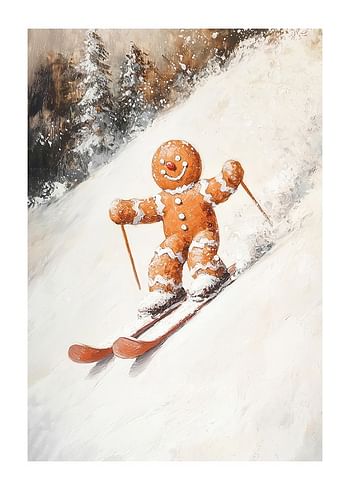 Poster Festive Gingerbread Ski Trip