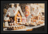  En plakat som fanger gleden ved julebakst med pepperkakehus-4