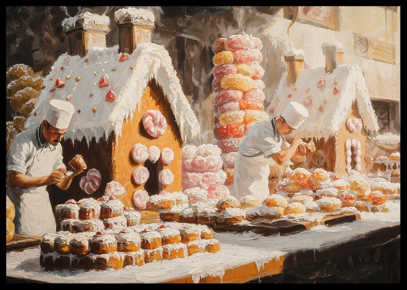  En poster som fångar julens bakglädje med pepparkakshus-12