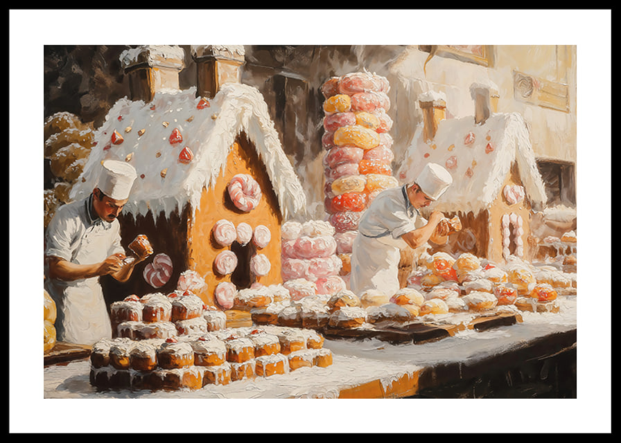  En poster som fångar julens bakglädje med pepparkakshus-12