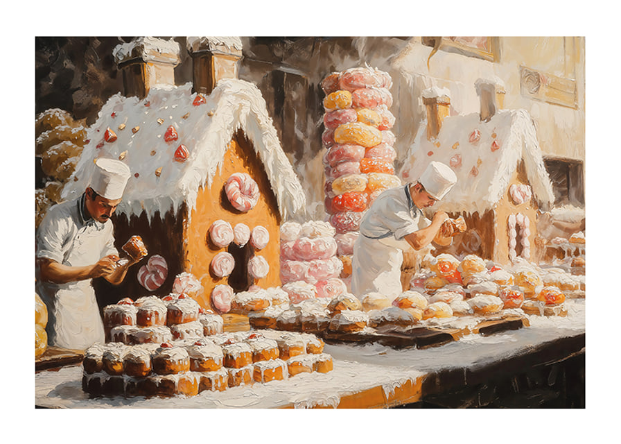  En poster som fångar julens bakglädje med pepparkakshus-12