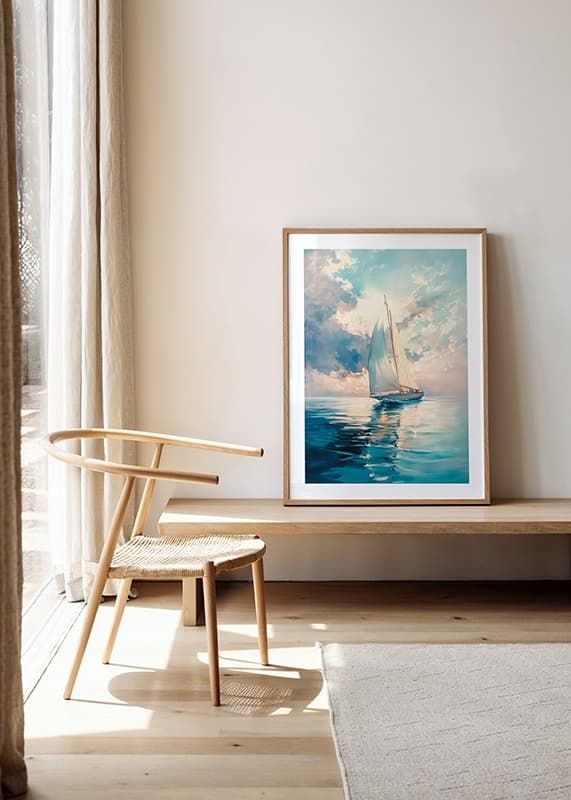 Poster Purple And Blue Ocean Sailing crossfade