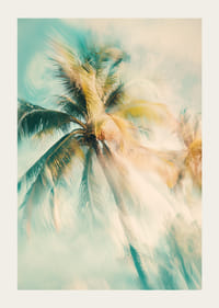 En drömlik poster med svajande palmer i mjuka solkyssta toner-3