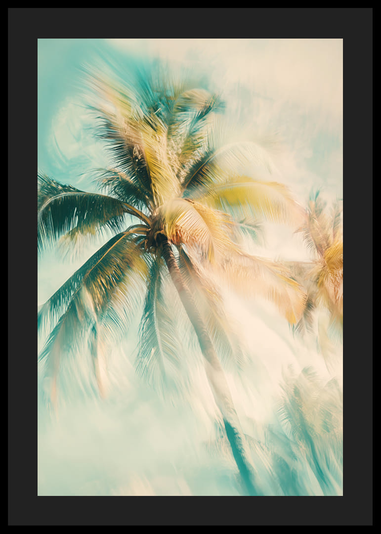  En drömlik poster med svajande palmer i mjuka solkyssta toner-12