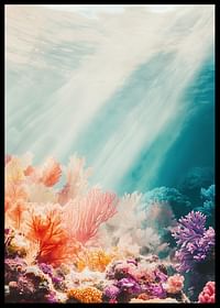 Une affiche représentant un récif de corail ensoleillé-2