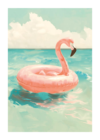 Poster Flamingo Floating In Paradise