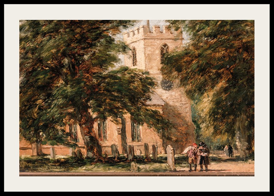 Harborne Church, Near Birmingham By David Cox-12