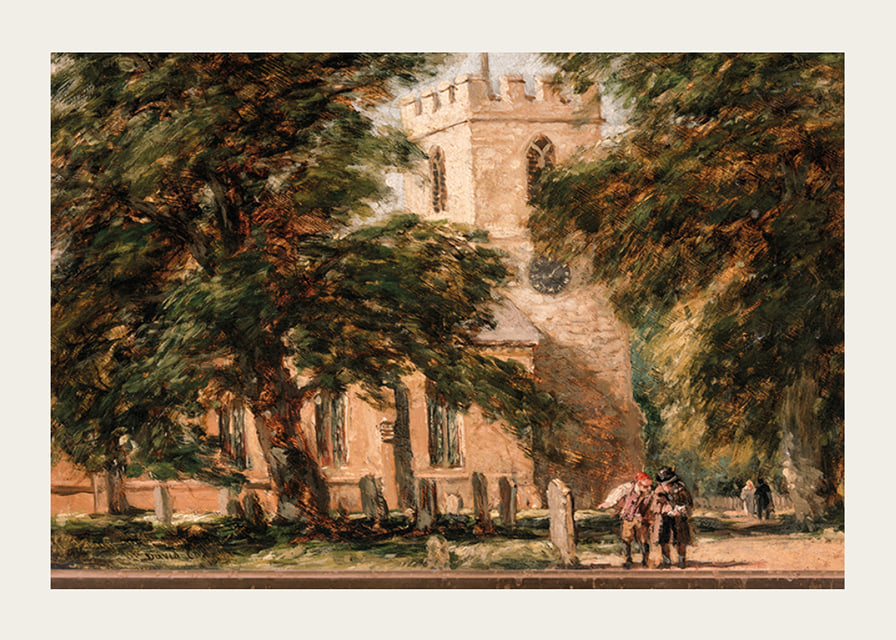 Harborne Church, Near Birmingham By David Cox-12