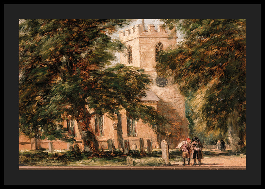 Harborne Church, Near Birmingham By David Cox-12