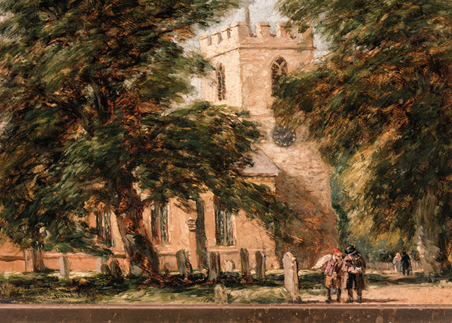 Harborne Church, Near Birmingham By David Cox-12