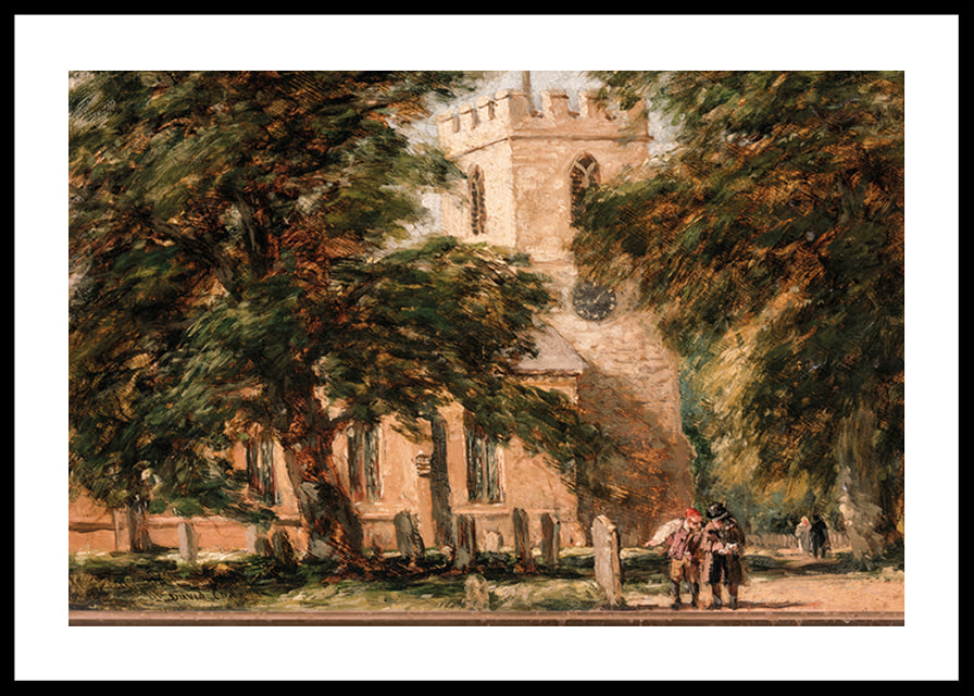 Harborne Church, Near Birmingham By David Cox-12