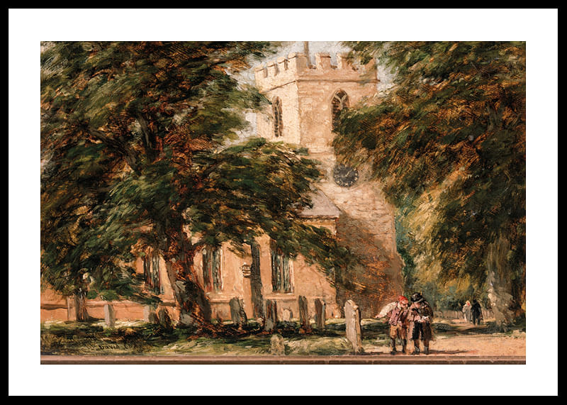 Harborne Church, nær Birmingham af David Cox-12