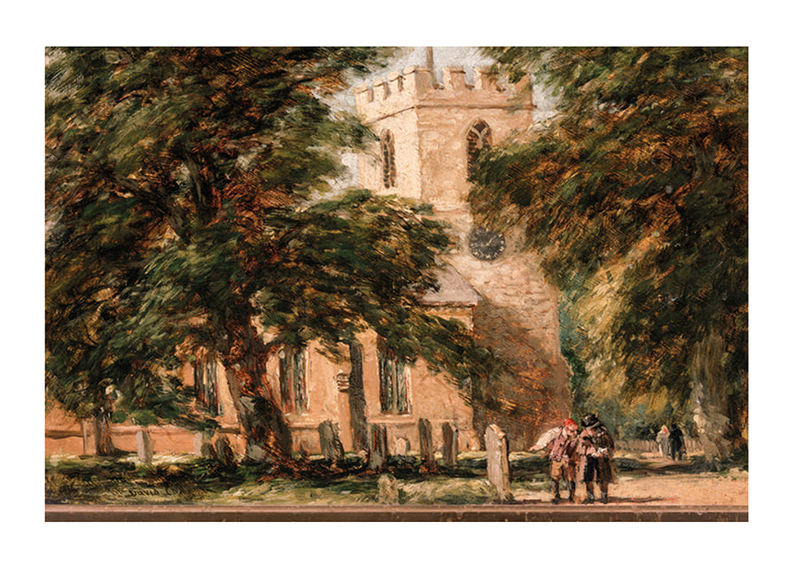 Harborne Church, Near Birmingham By David Cox-12
