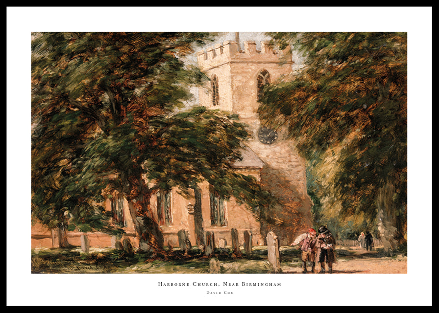 Harborne Church, Near Birmingham By David Cox-12