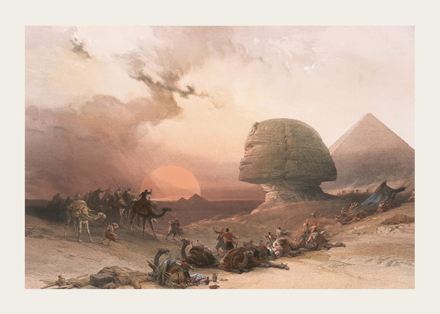 Aanpak van de Simoom. Woestijn van Gizeh door David Roberts-12