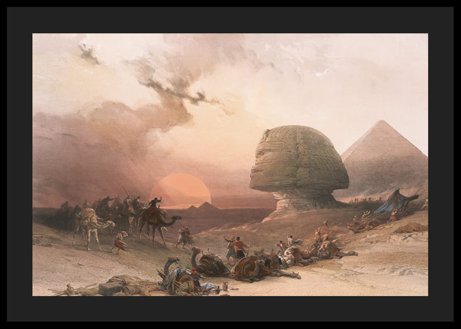 Aanpak van de Simoom. Woestijn van Gizeh door David Roberts-12