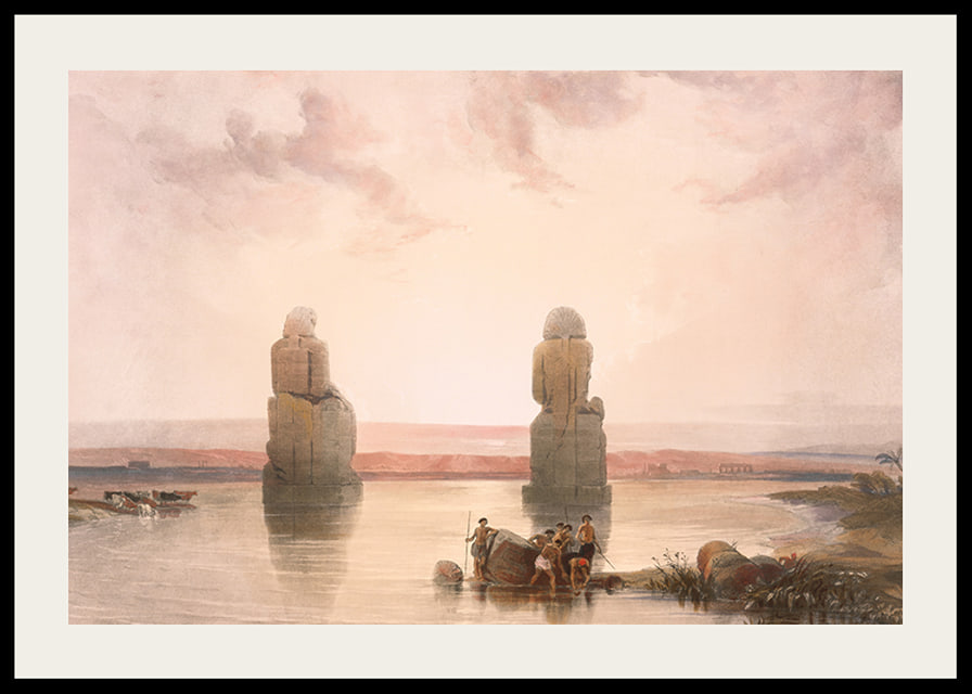 Statues Of Memnon At Thebes, During The Inundation By David Roberts-12